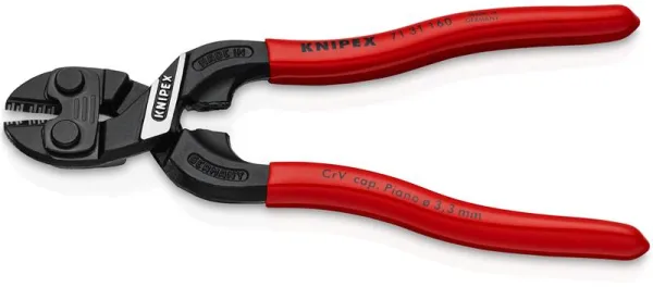 Knipex KNIPEX CoBolt® S Kompakt bultsax med urtag i skäret svart atramenterad, belagd med plast 160 mm