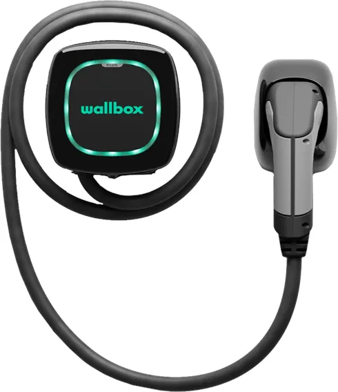 Wallbox Pulsar Plus laddningsbox med Wi-Fi, 22 kW, 7 meter, Typ 2, svart
